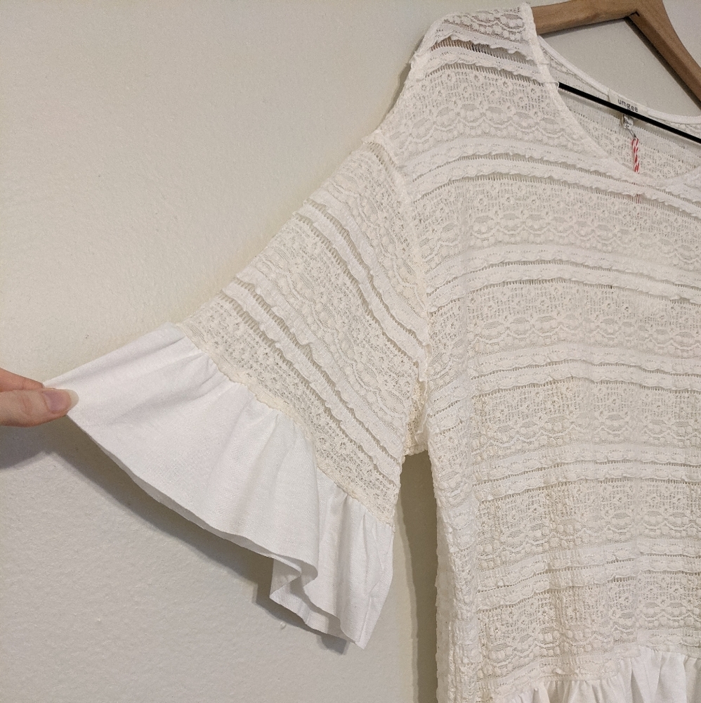 Umgee Oversized Boho Ruffle Blouse size Small - Picture 5 of 8